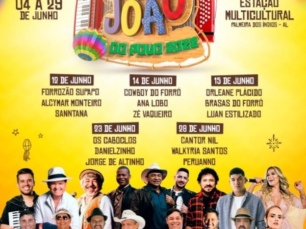 Confira programação do São João em Palmeira dos Índios
