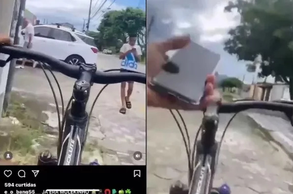 Criminoso grava assalto e zomba da vítima nas redes sociais