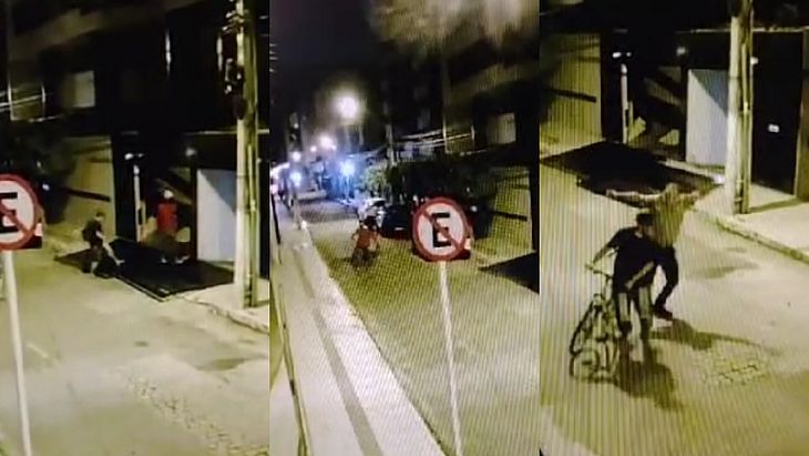 Trio quebra portões de garagem e furta bicicletas em prédio na Ponta Verde