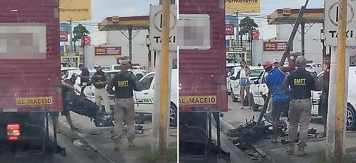 Motociclista inabilitado é parado pelo DMTT, se revolta e ‘destrói’ o próprio veículo