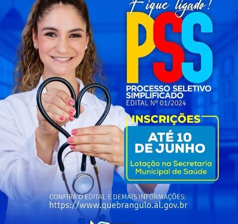 Prefeitura de Quebrangulo lança PSS para profissionais da saúde