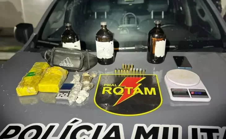 Homem é preso com munições de arma de fogo e drogas em Maceió