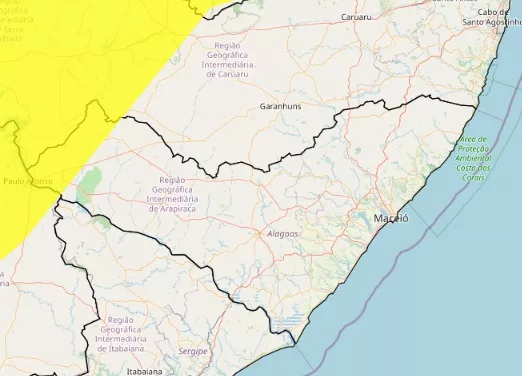 Inmet emite alerta de vendaval para cinco municípios do Sertão alagoano