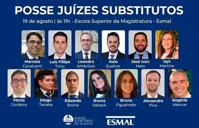 TJAL empossa 13 juízes substitutos nesta segunda-feira (19)