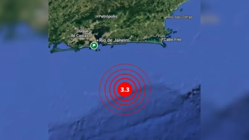 Tremor de magnitude 3.3 é registrado no litoral do Rio de Janeiro