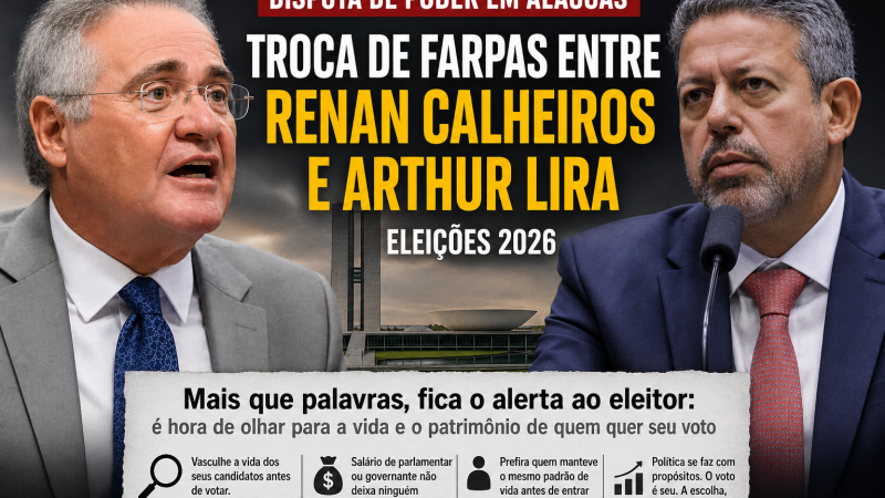 Troca de farpas entre Renan Calheiros e Arthur Lira expõe disputa política e levanta debate sobre patrimônio de políticos
