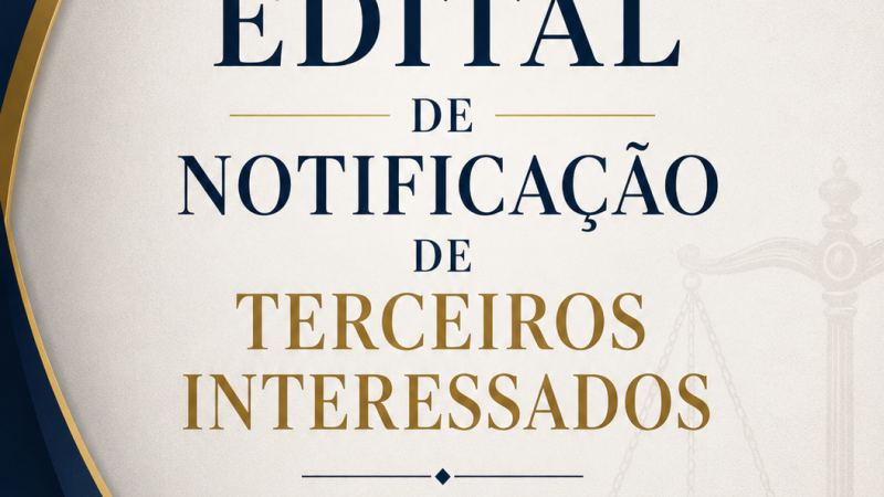 Publicação de Edital de Notificação de Terceiros Interessados